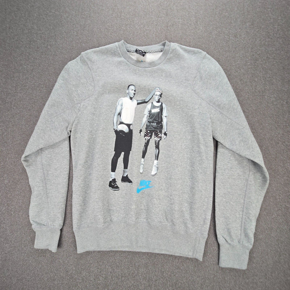 Vintage Nike Sweatshirt Mens M Grey Jordan Spike Lee Jumpman Best on Earth Mars